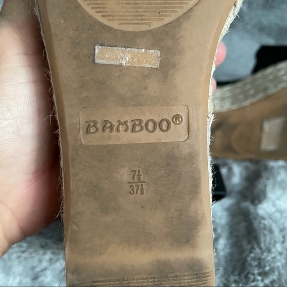 Bamboo Scallop Edged Band Platform Espadrilles 7.5 - Picture 12 of 13